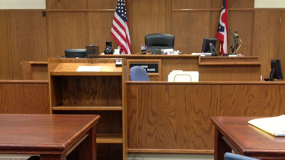 Courtroom where trial errors may become issues in a Michigan criminal appeal