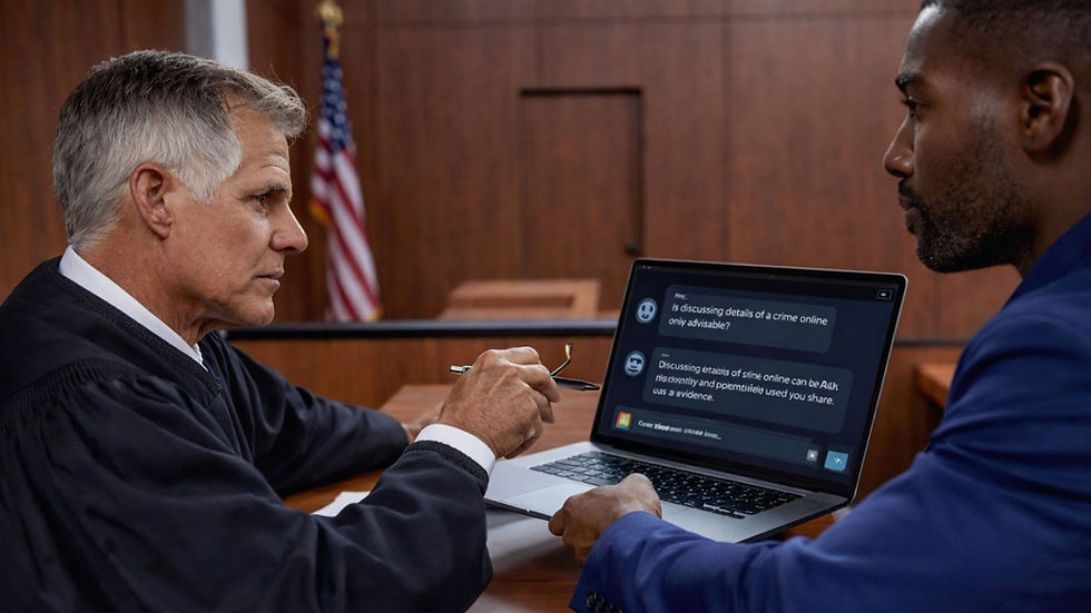 AI chat evidence being reviewed in a Michigan courtroom during a criminal case
