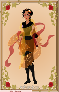 Digital Katniss fanart of her in her chariot girl on fire outfit. In Disney Princess art style.