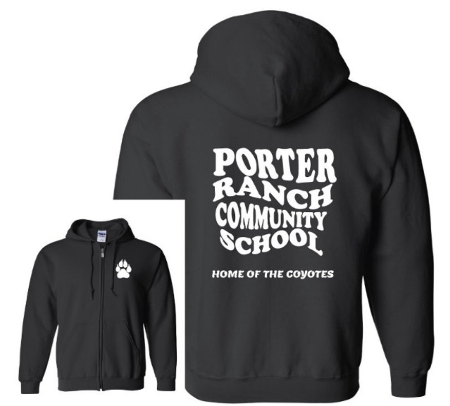 SW-Black Wavy Zip Hoodie