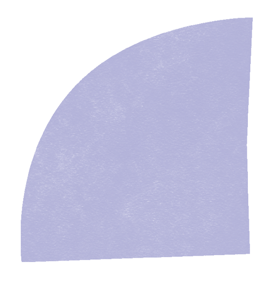 Illustration graphique de violet lavende, à bords nets, évoquant un symbole de porte sur les plans d'architecture, utilisé dans une charte graphique contemporaine.