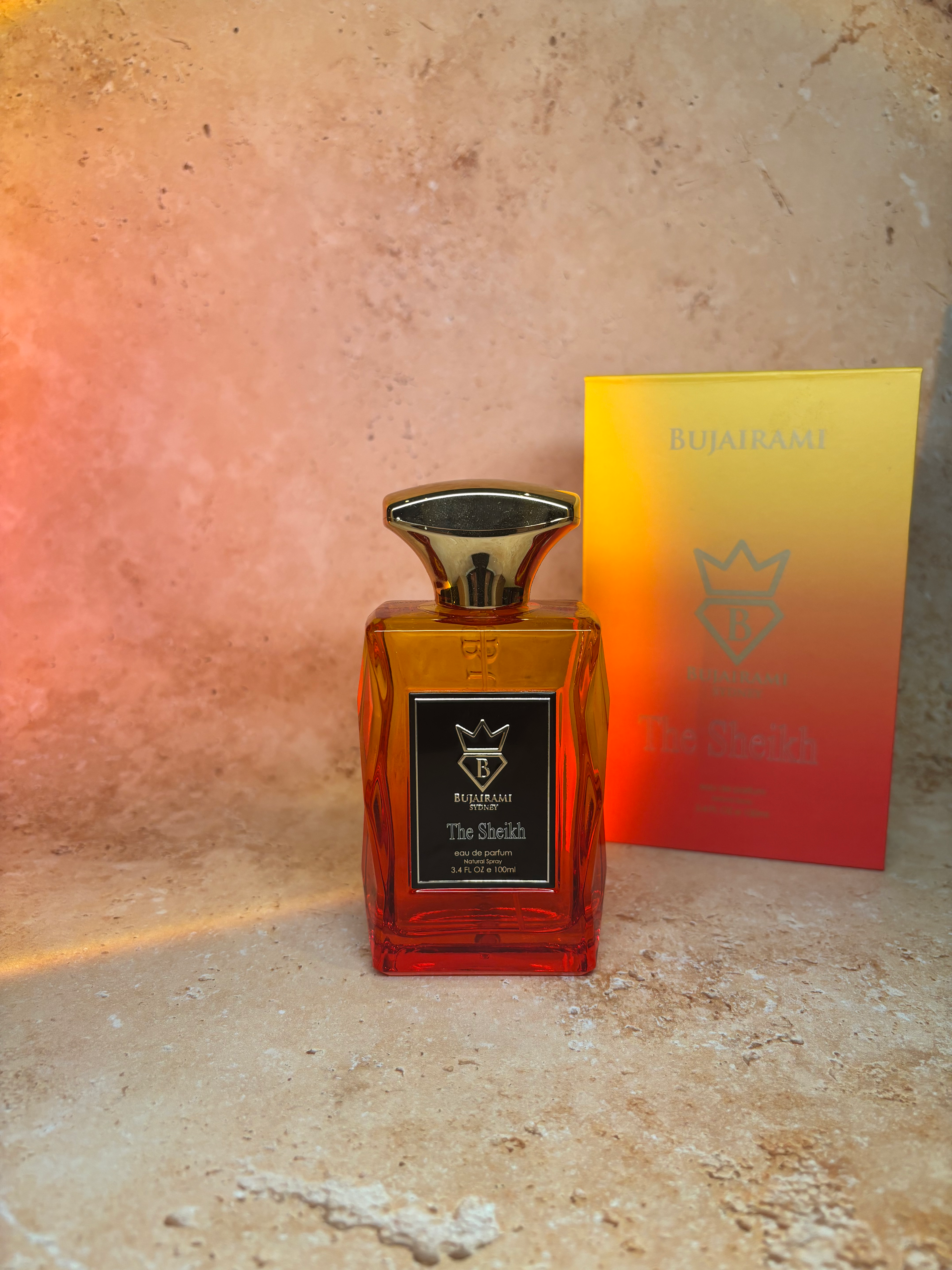 Bujairami The Sheikh fragrance bottle and box