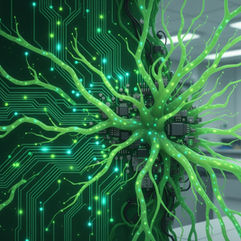 Rede de fungos funcionando como memória computacional com sinais elétricos simulando dados