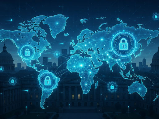 Novo padrão de criptografia pós-quântica definido pelos EUA com rede digital global sendo protegida por tecnologia avançada