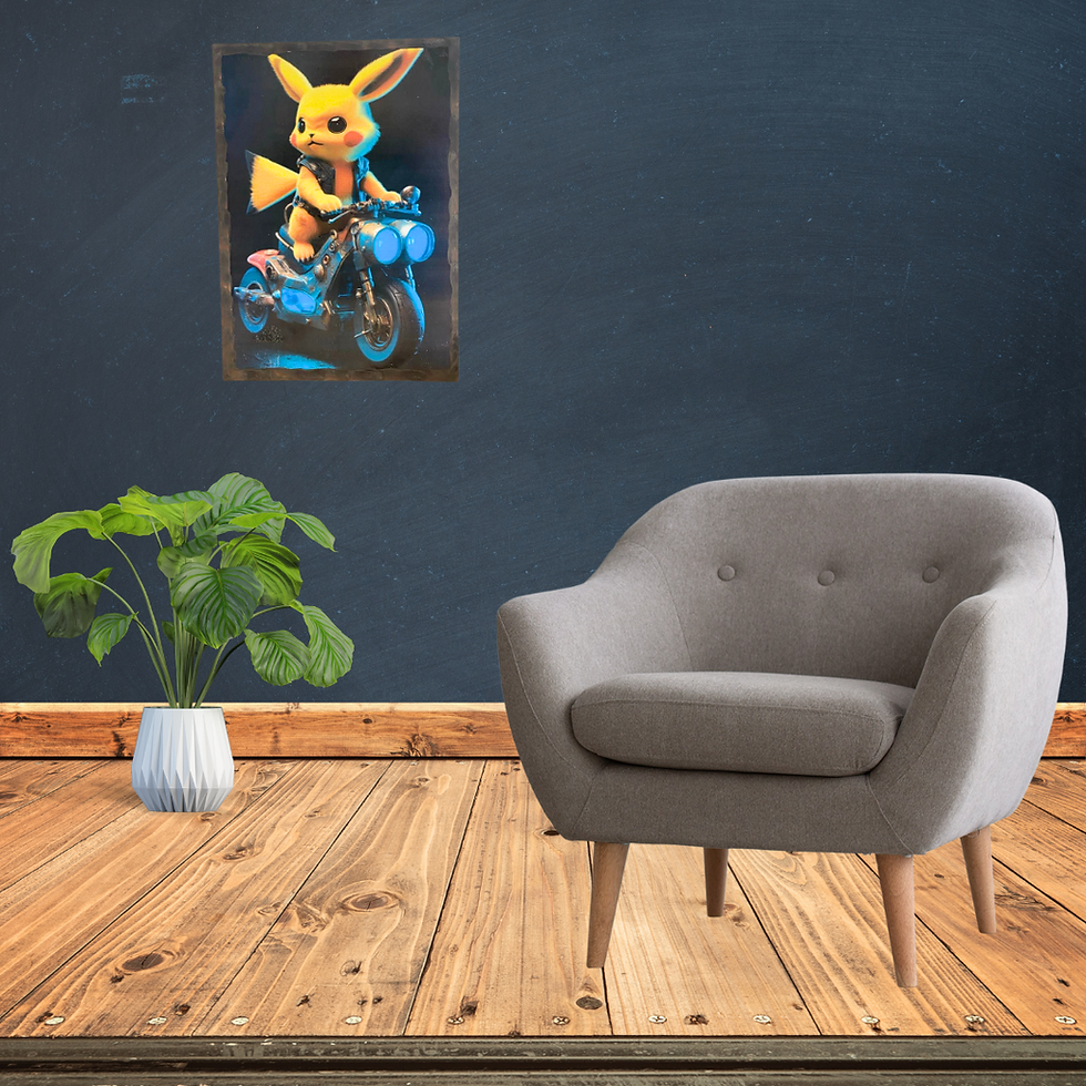 Miniature : ⚡🏍️ Pikachu version biker : oublie les Pokéballs, place aux grosses cylindrées ! ⚡😎  Il a troqué Sacha pour un blouson en c