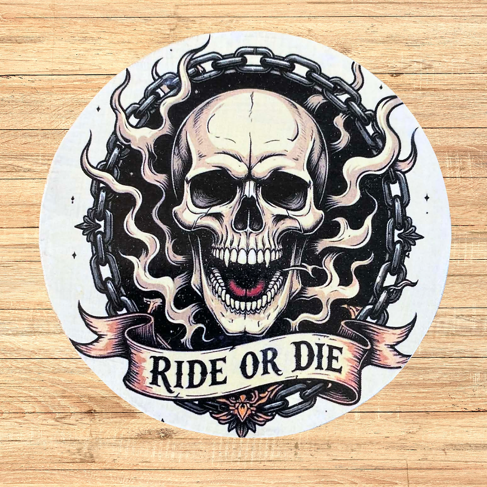 Miniature : Dessous verre crane 💀 Ride or Die 💀  Pour les vrais passionnés, ceux qui vivent moteur au cœur et liberté dans les veines…
