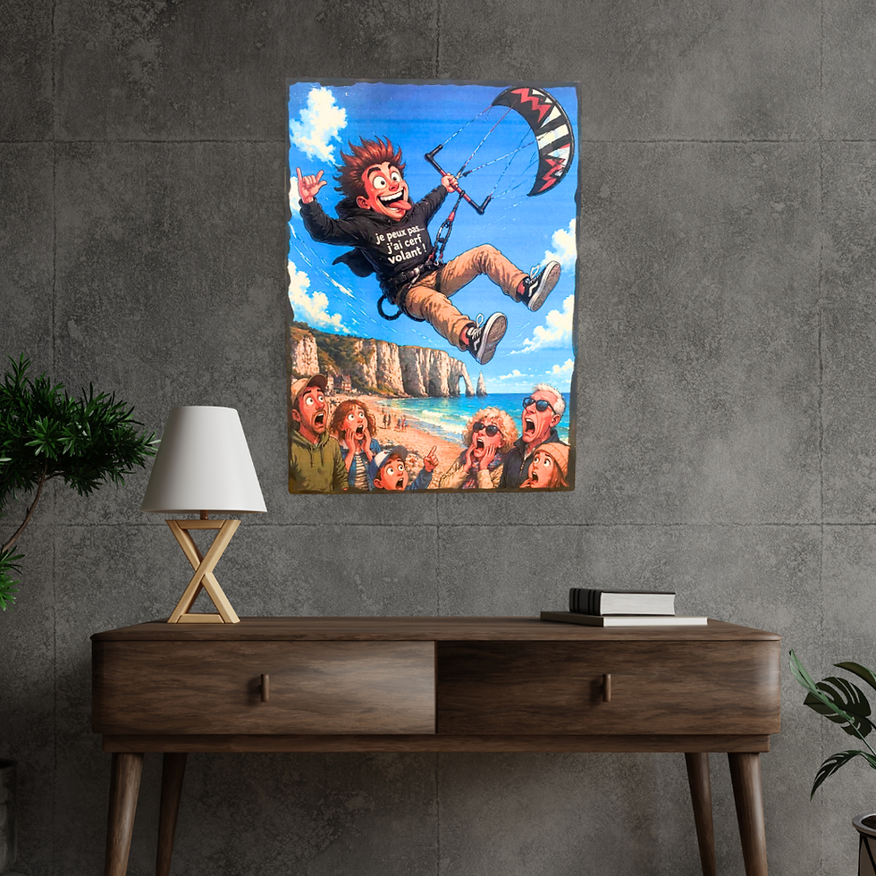 Miniature : Tableau Je peux pas, j'ai cerf volant!  🌬️🪁 “Je peux pas… j’ai cerf-volant !”  Et visiblement… il y va à fond 😆 Entre sens