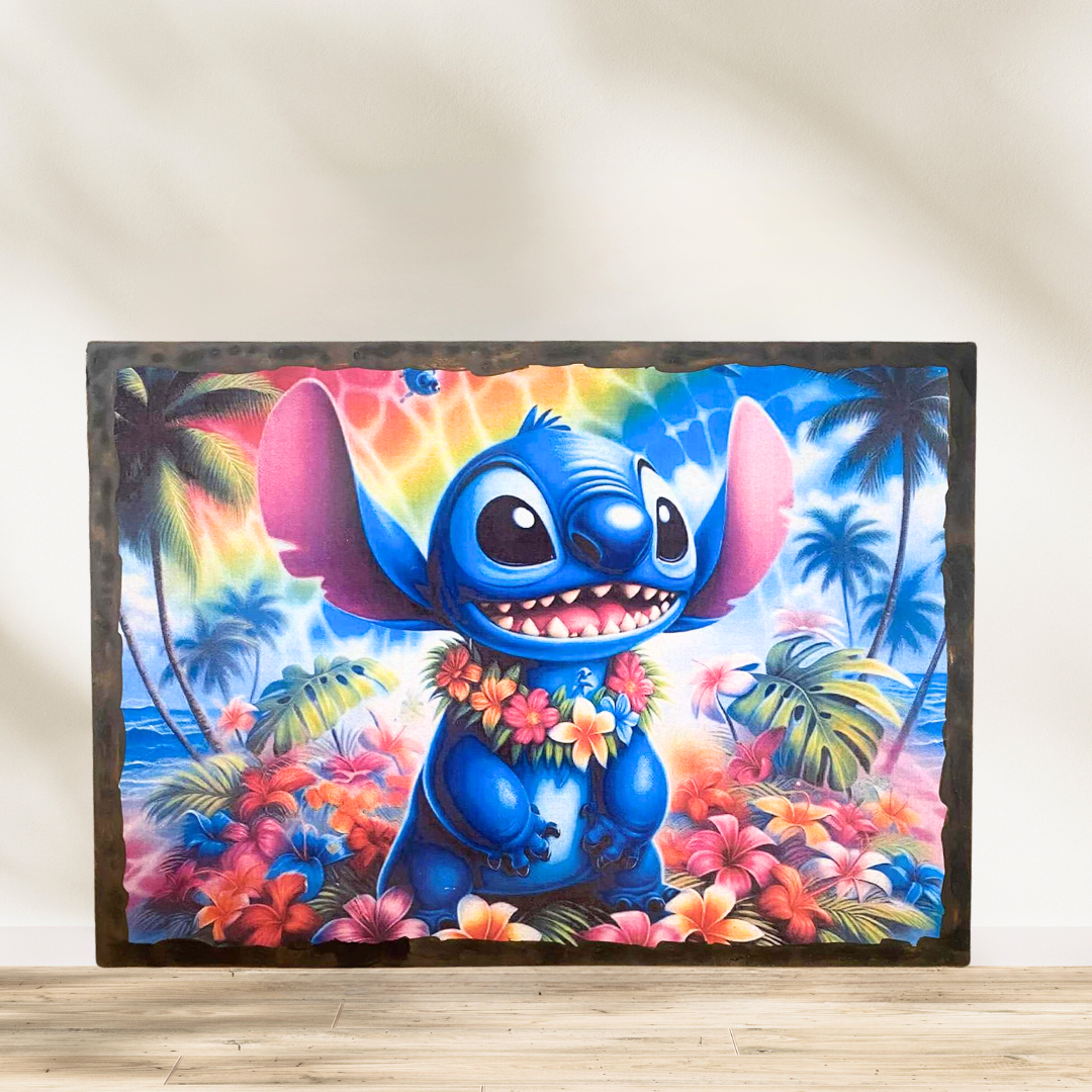 Tableau Stitch  🌺🌴 Aloha Spirit avec Stitch ! 🌴🌺  Le chaos ? Oui. Mais avec des fleurs et un grand sourire, c’est tout de