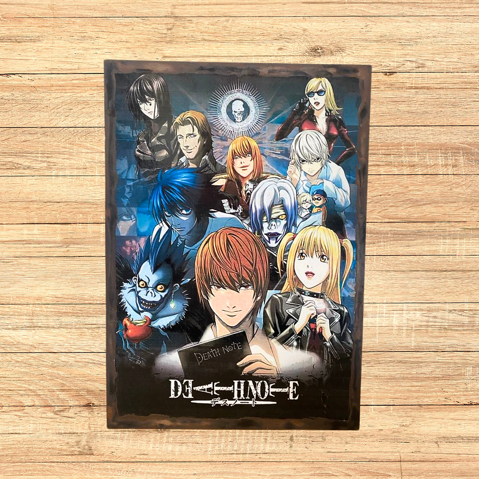 Miniature : Tableau Death note  ☠️📖 “Celui dont le nom sera écrit dans ce carnet…”  Ce tableau de  Death Note capture toute l’intensité