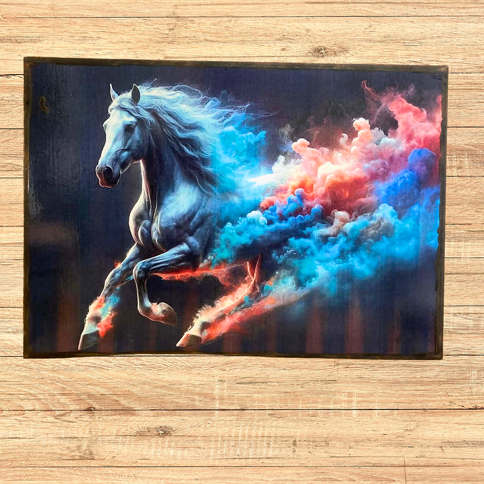 Miniature : Tableau Cheval  Élégance, puissance et liberté à l’état pur 🐎✨  Ce cheval majestueux semble surgir d’un rêve, porté par une