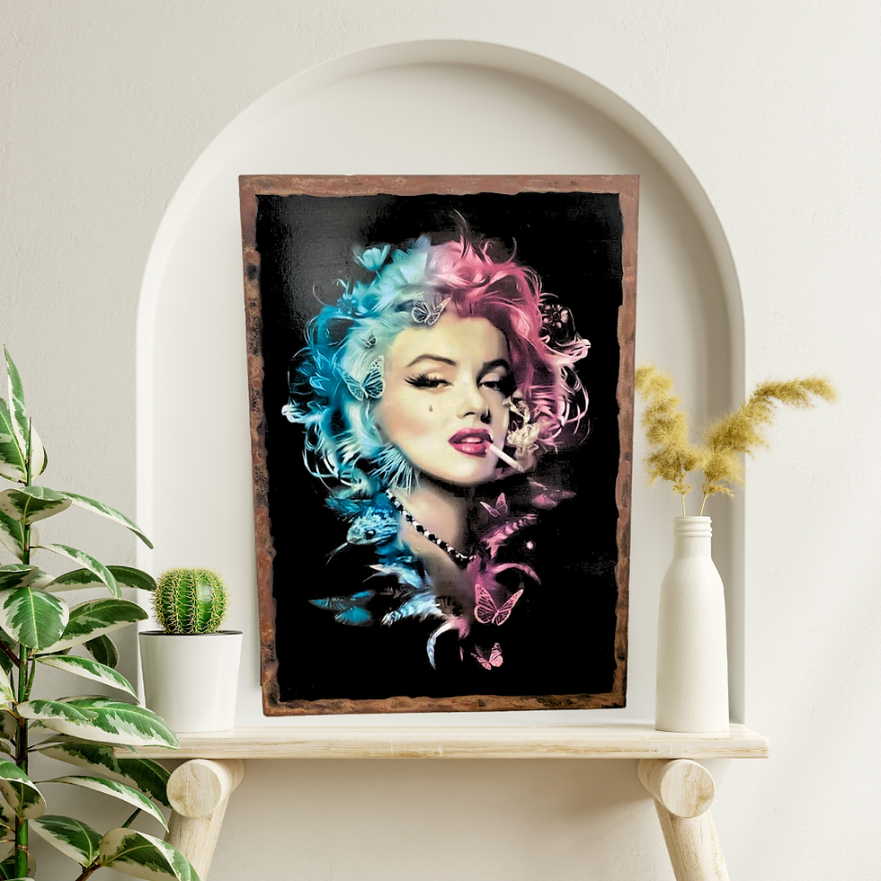 Miniature : Tableau Marylin Monroe  💋 Marilyn Monroe, version rebelle et papillons électriques ! 🦋 Ici, la légende d’Hollywood se réinv
