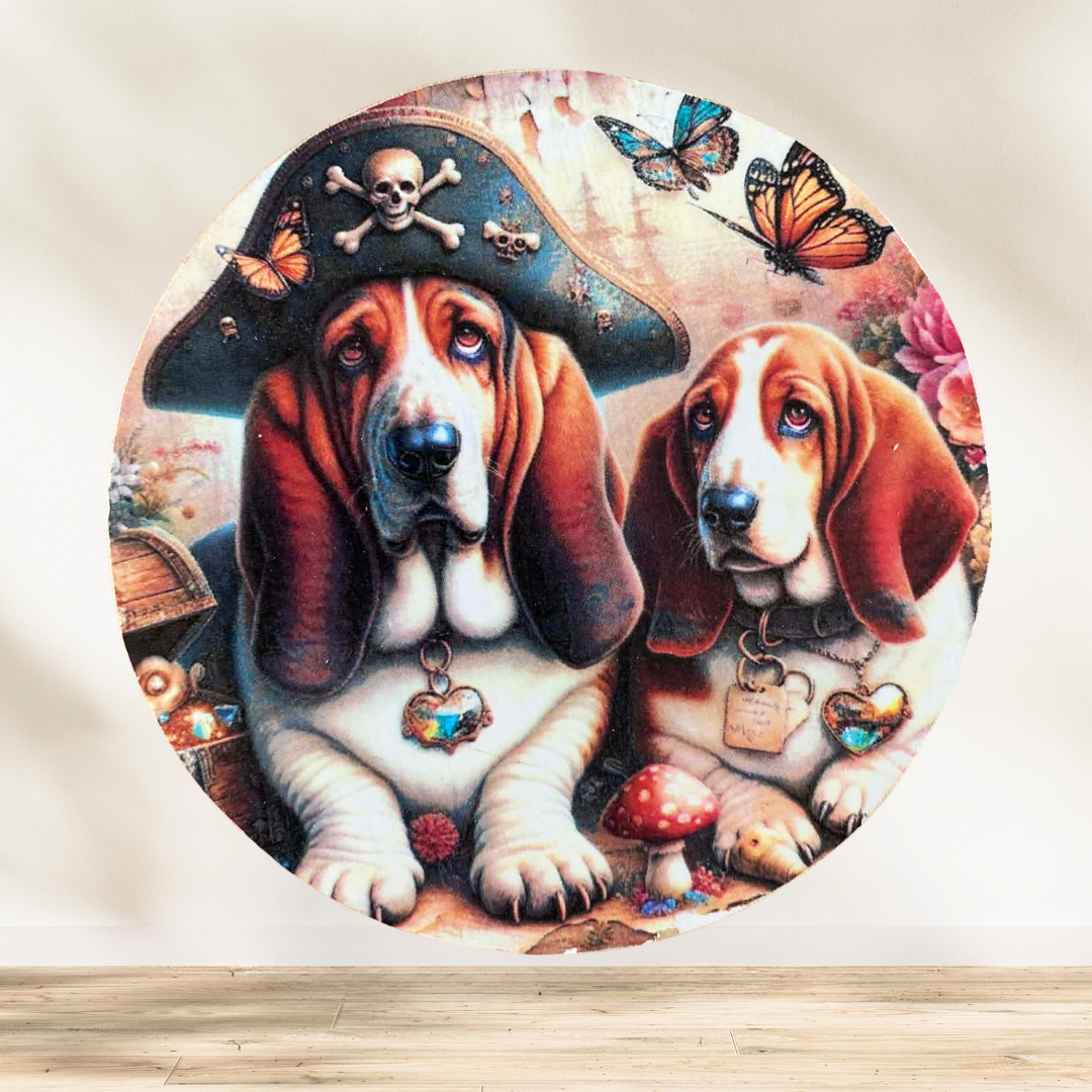 Dessous verre Basset hound 🐾 Coup de cœur pour les amoureux du Basset Hound ! 🐶❤️ Avec leurs grandes oreilles et leur rega