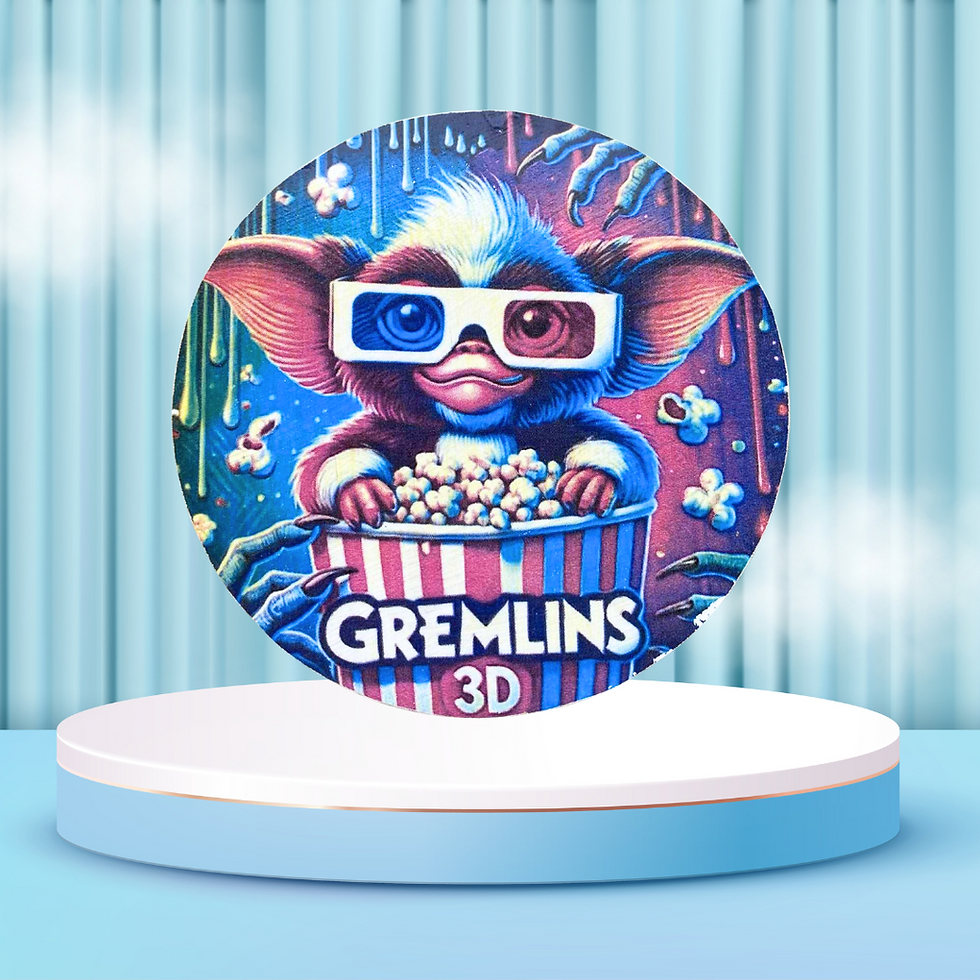 Miniature : Dessous verre  Gremlins  🎬🍿 Plongez dans l’univers culte des années 80 avec ce dessous de verre “Gremlins 3D” ! Avec son pe