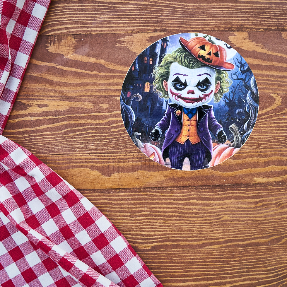 Miniature : Dessous verre Jocker  🃏💀 Collection Halloween 💀🃏 Quand le Joker sort son plus beau chapeau citrouille, tu sais que la nui