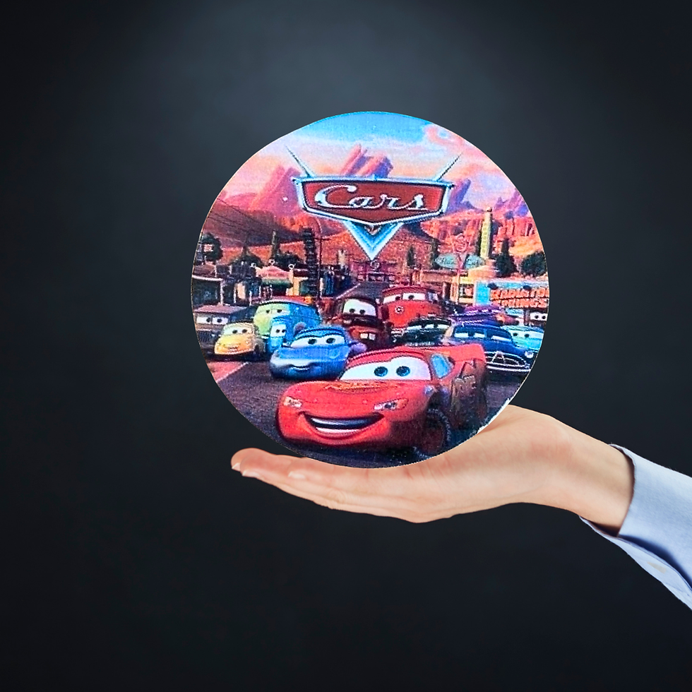 Miniature : Dessous verre  Cars  🚗⚡ Prêts à démarrer l'aventure ? 🌟  Les héros de Cars débarquent sur un dessous de verre en bois qui f