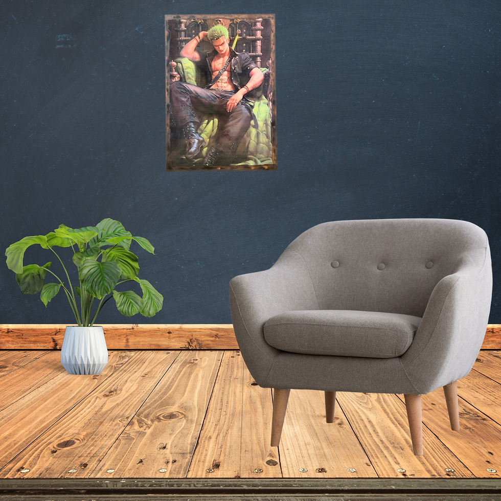 Miniature : Tableau One piece - Zoro  🗡️ Zoro, toujours prêt à dégainer… ou à faire une sieste entre deux combats ! 😎 Le chasseur de pi