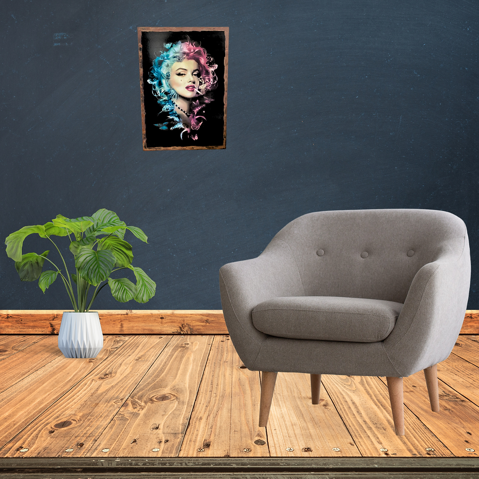 Miniature : Tableau Marylin Monroe  💋 Marilyn Monroe, version rebelle et papillons électriques ! 🦋 Ici, la légende d’Hollywood se réinv