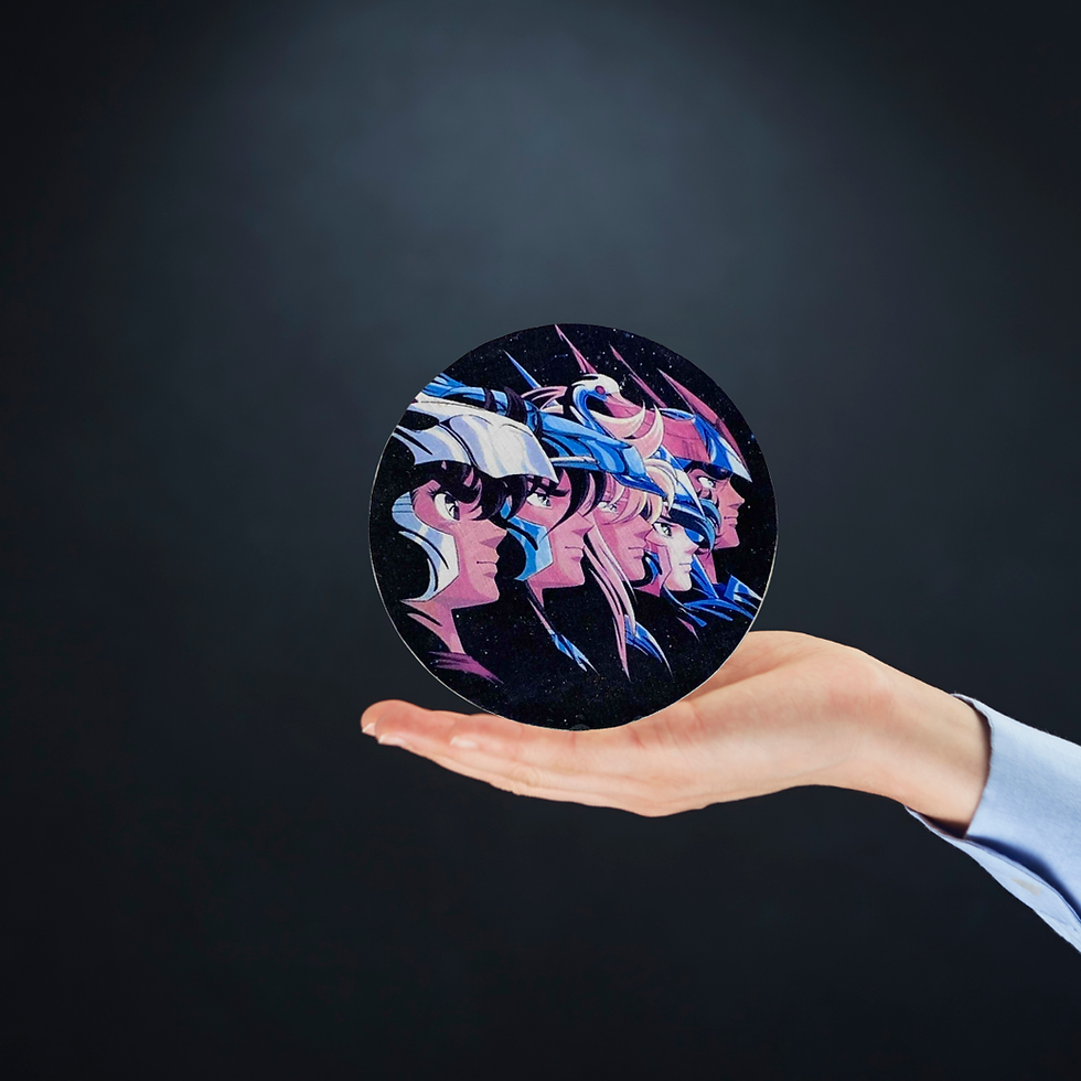 Miniature : Dessous verre Les chevaliers du zodiaque  ⚔️🌌 “Par les pouvoirs du cosmos… protège ma table !” 💫 Ce dessous de verre n’est