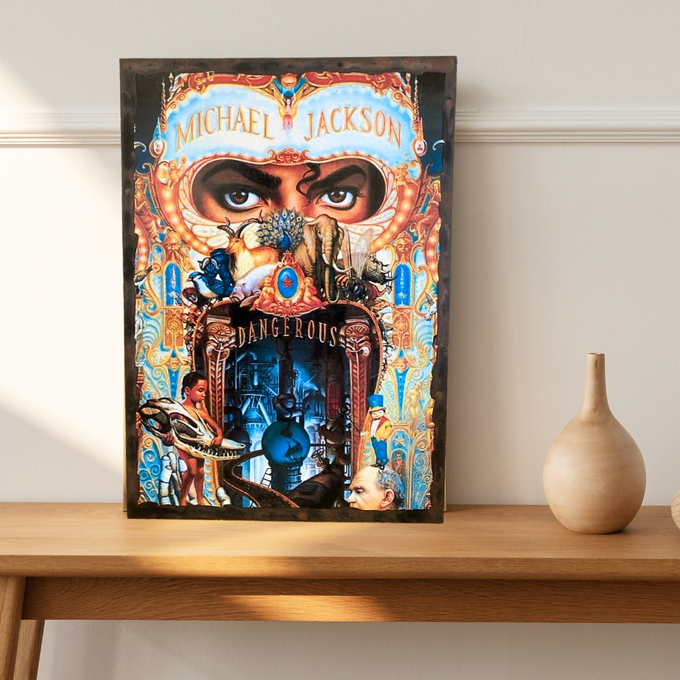Miniature : Tableau Michael Jackson  🎤✨ "Welcome to the DANGEROUS world..." ✨🎭 Ce tableau rend hommage à l’un des albums les plus mythi