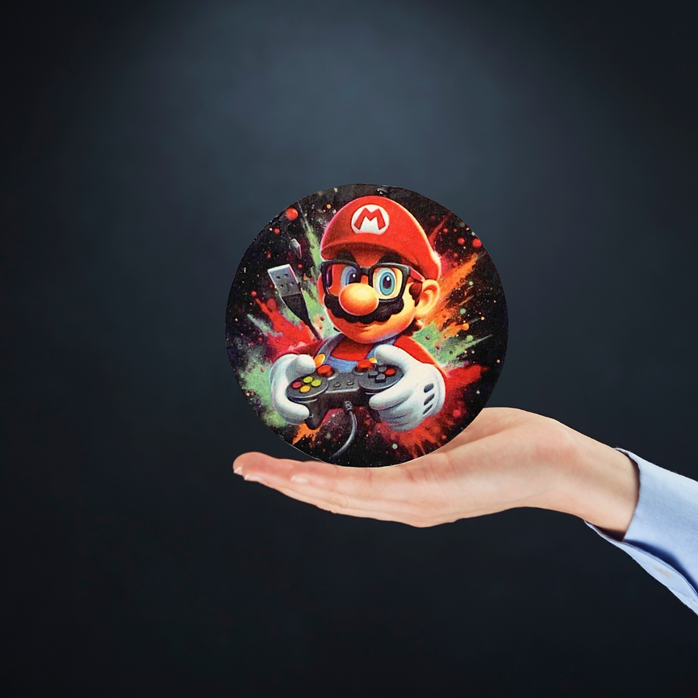 Miniature : Dessous verre Mario  🍄🎮 “It’s-a me… l’heure de l’apéro !”  😎 Entre deux parties endiablées, ce dessous de verre est ton me