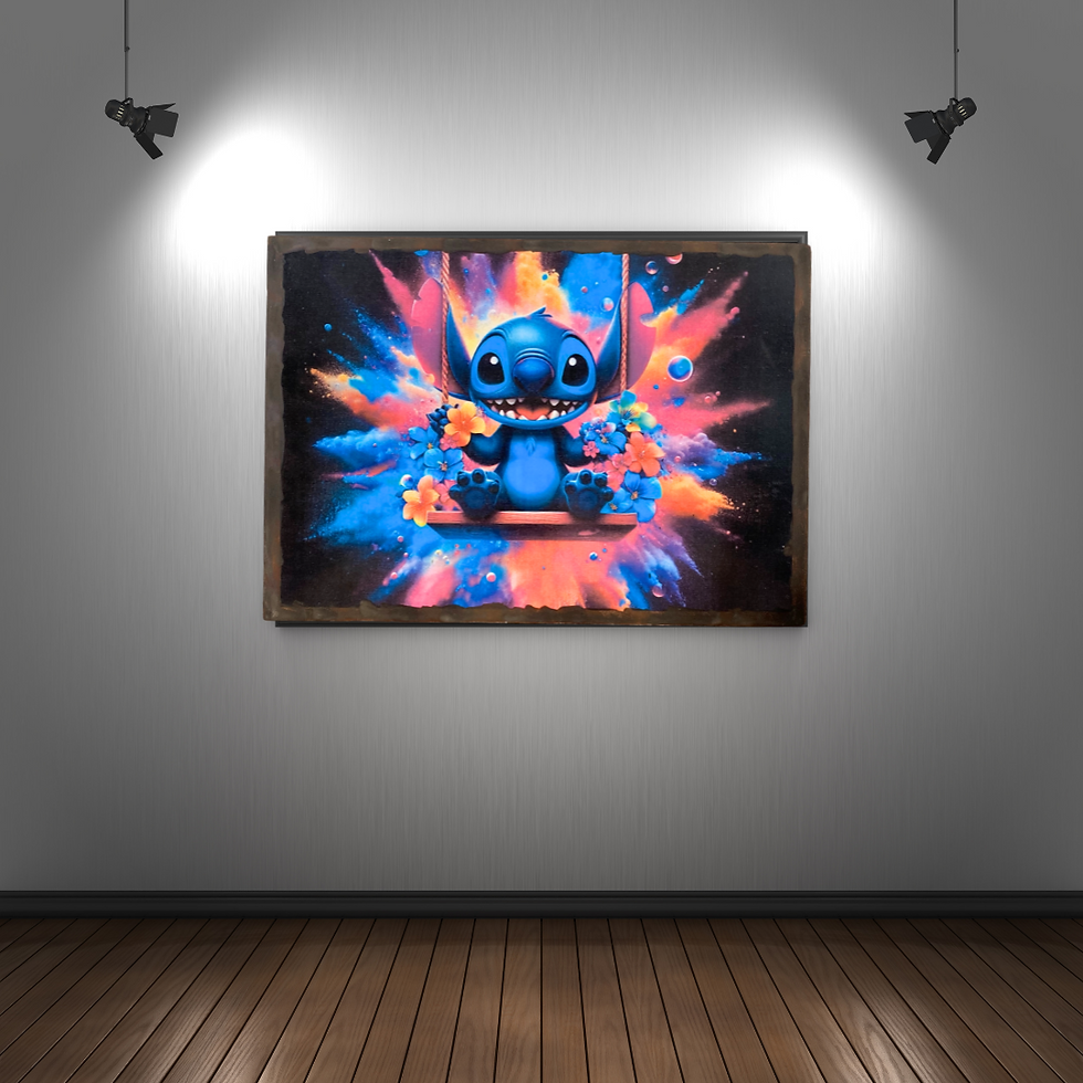 Miniature : Tableau Stitch    ✨ Explosion de couleurs et de bonne humeur ! ✨  Découvrez ce magnifique tableau mettant en scène Stitch, le