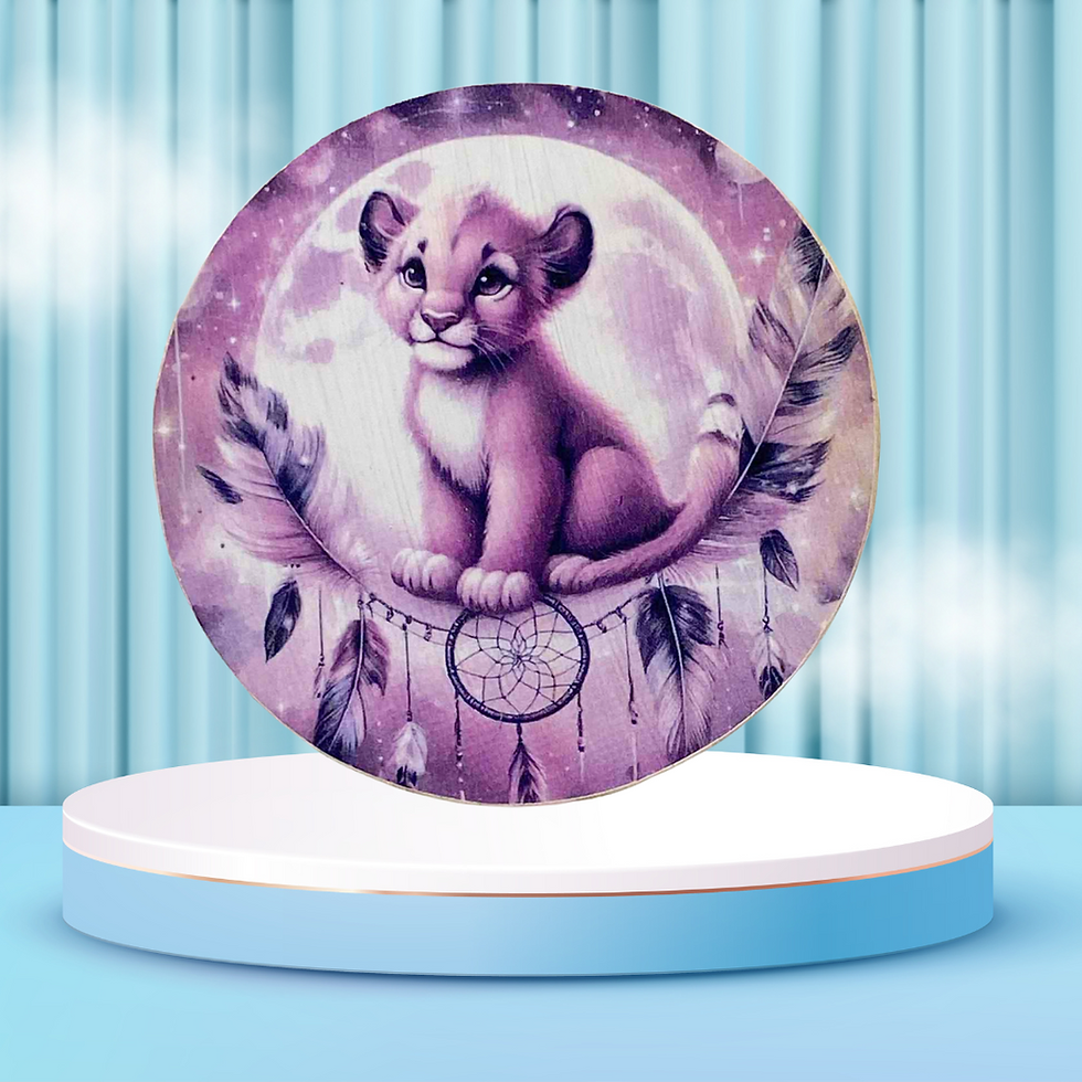 Miniature : Dessous verre Simba  🦁🌙 Voici Simba, le petit roi qui veille sur tes boissons comme sur la savane ! Avec son air trop migno