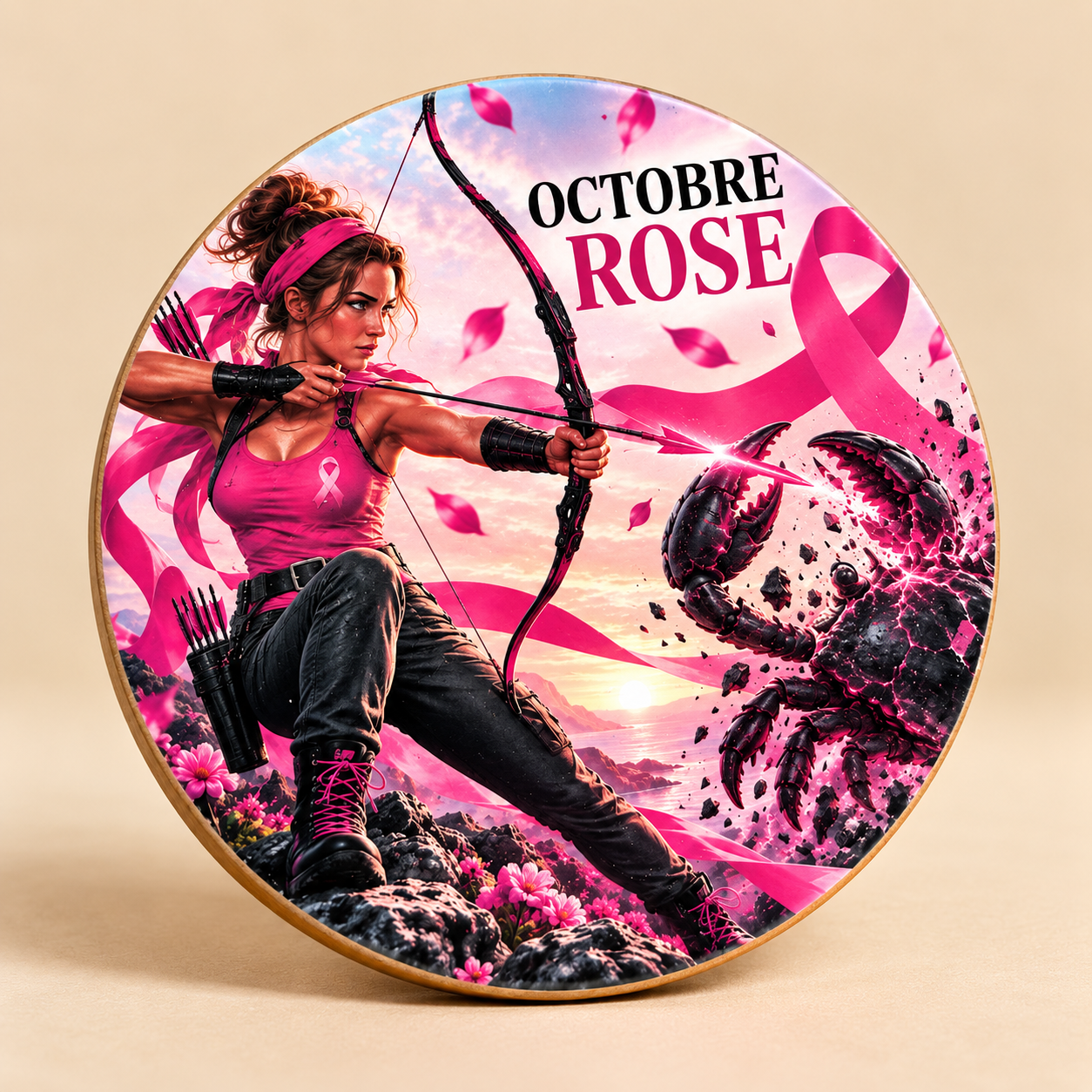 Dessous verre Octobre rose 🎀 OCTOBRE ROSE 🎀 Un nouveau modèle rejoint la collection de dessous de verre en bois 💗 🏹 Un