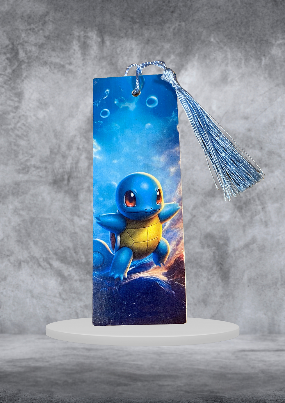 Miniature : Marque page Carapuce - Pokemon  Plongez dans l'univers fascinant des Pokemon avec ce marque page en bois unique !  Fabriqué a