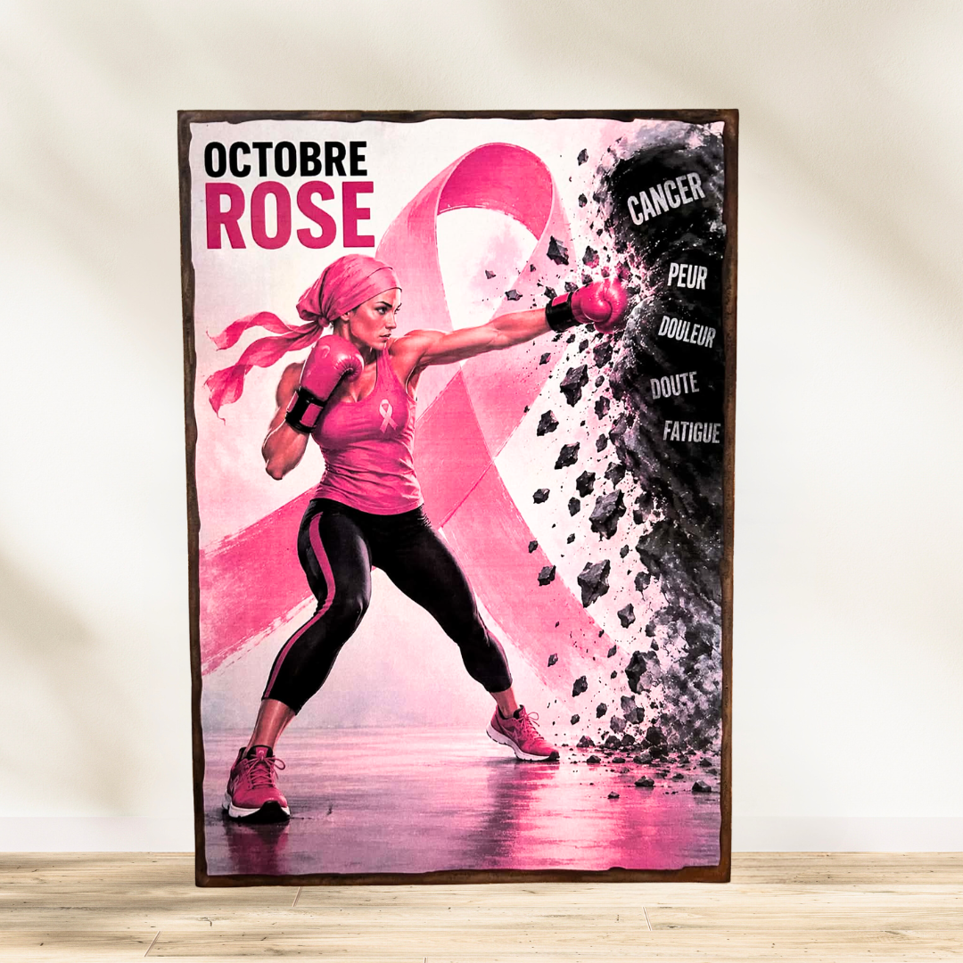 Tableau Octobre rose 🎀🥊 Octobre Rose : on ne baisse pas les gants ! Un tableau qui symbolise le combat, la force et le co