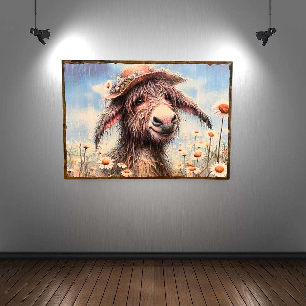 Miniature : Tableau Ane  🌼 Une touche de tendresse et de nature dans votre déco 🌼  Craquez pour ce tableau attendrissant mettant en scè
