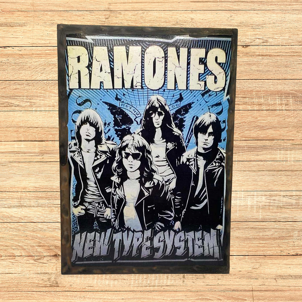 Miniature : Tableau Ramones   ⚡️🎸 Hey Ho, Let’s Go! 🎸⚡️  Ce tableau, c’est pas de la déco sage… c’est un vrai cri punk-rock qui te bala