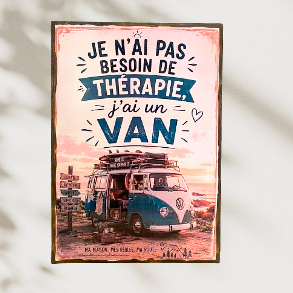 Miniature : Tableau "je n'ai pas besoin de thérapie, j'ai un van"  🚐💙 Attention, ceci n’est pas une thérapie… mais ça fait quand même b