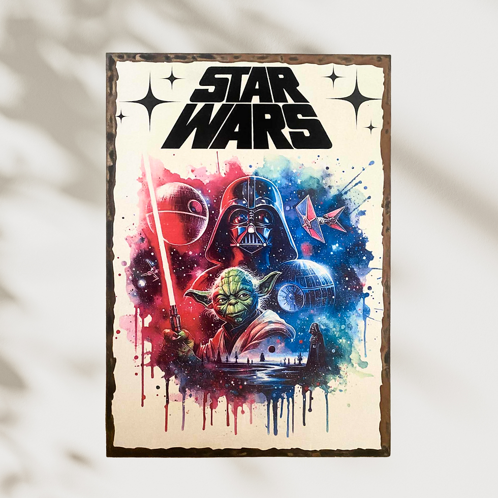 Miniature : Tableau Star Wars  🌌✨ Quand la Force rencontre l’art… ça donne ça. Un tableau qui réunit le duo le plus improbable : 🟢 Un m