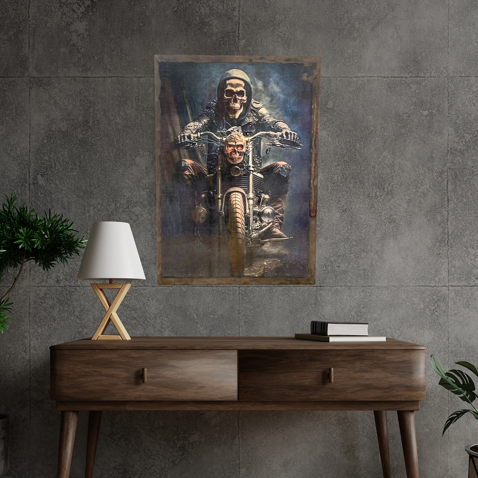 Miniature : Tableau  squelette motard