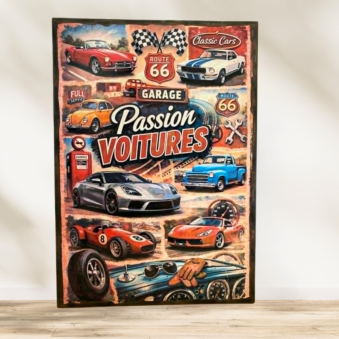 Tableau Passion voitures  🚗💨 Attention… risque de coup de cœur mécanique !  Ce tableau sent bon l’essence, la liberté et le