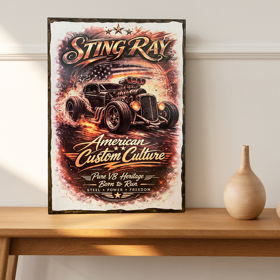 Miniature : Tableau   Hot Rod    🔥 Quand le V8 rugit, les murs aussi prennent du caractère.  Ce tableau “StingRay” respire la culture cu