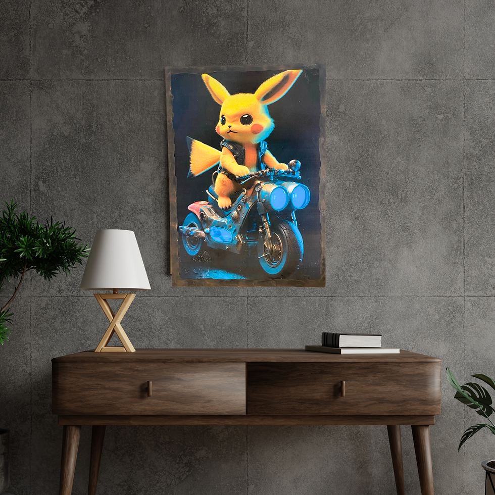 Miniature : ⚡🏍️ Pikachu version biker : oublie les Pokéballs, place aux grosses cylindrées ! ⚡😎  Il a troqué Sacha pour un blouson en c