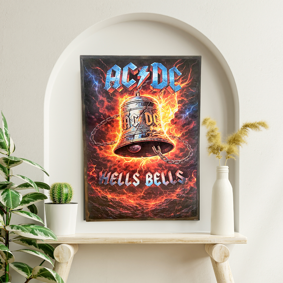 Miniature : Tableau AC/DC  Envie de faire entrer la légende du rock chez vous ? 🔥  Avec ce tableau façon plaque émaillée inspiré de AC/D
