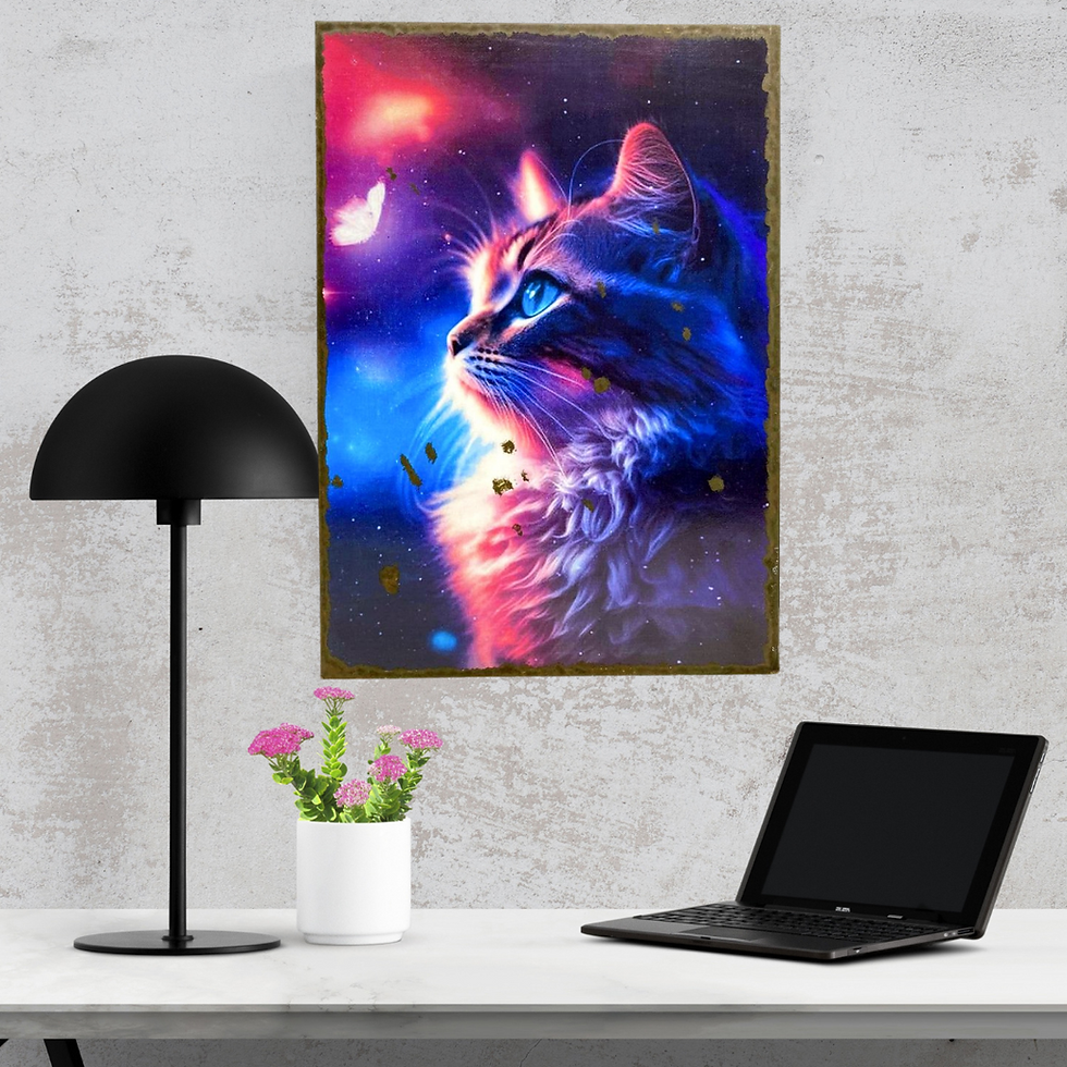 Miniature : chat et papillon