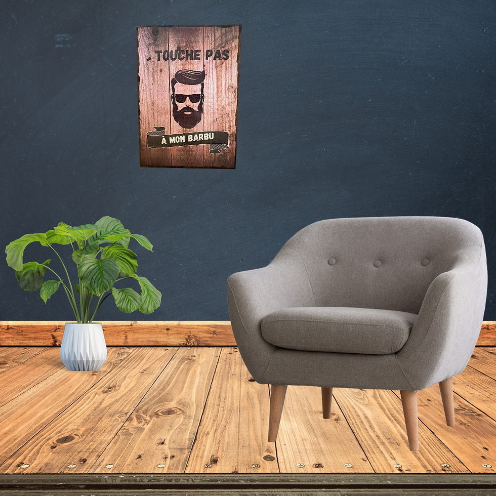 Miniature : Tableau Touche pas à mon barbu  Message universel. Un tableau pour les barbus fiers de l’être, et pour les femmes qui protège