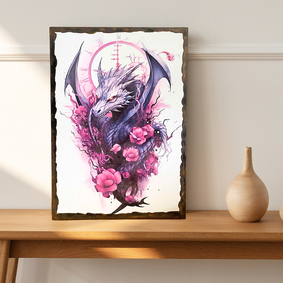 Miniature : Tableau Dragon   🔥🌸 La puissance d’un dragon, la douceur d’une rose. Ce tableau, c’est la fusion parfaite entre force et be