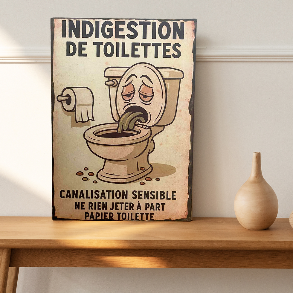 Miniature : Tableau Indigestion de toilettes  🚽💥 Quand les toilettes font une indigestion… ça ne rigole plus !  Parce que oui, même ell