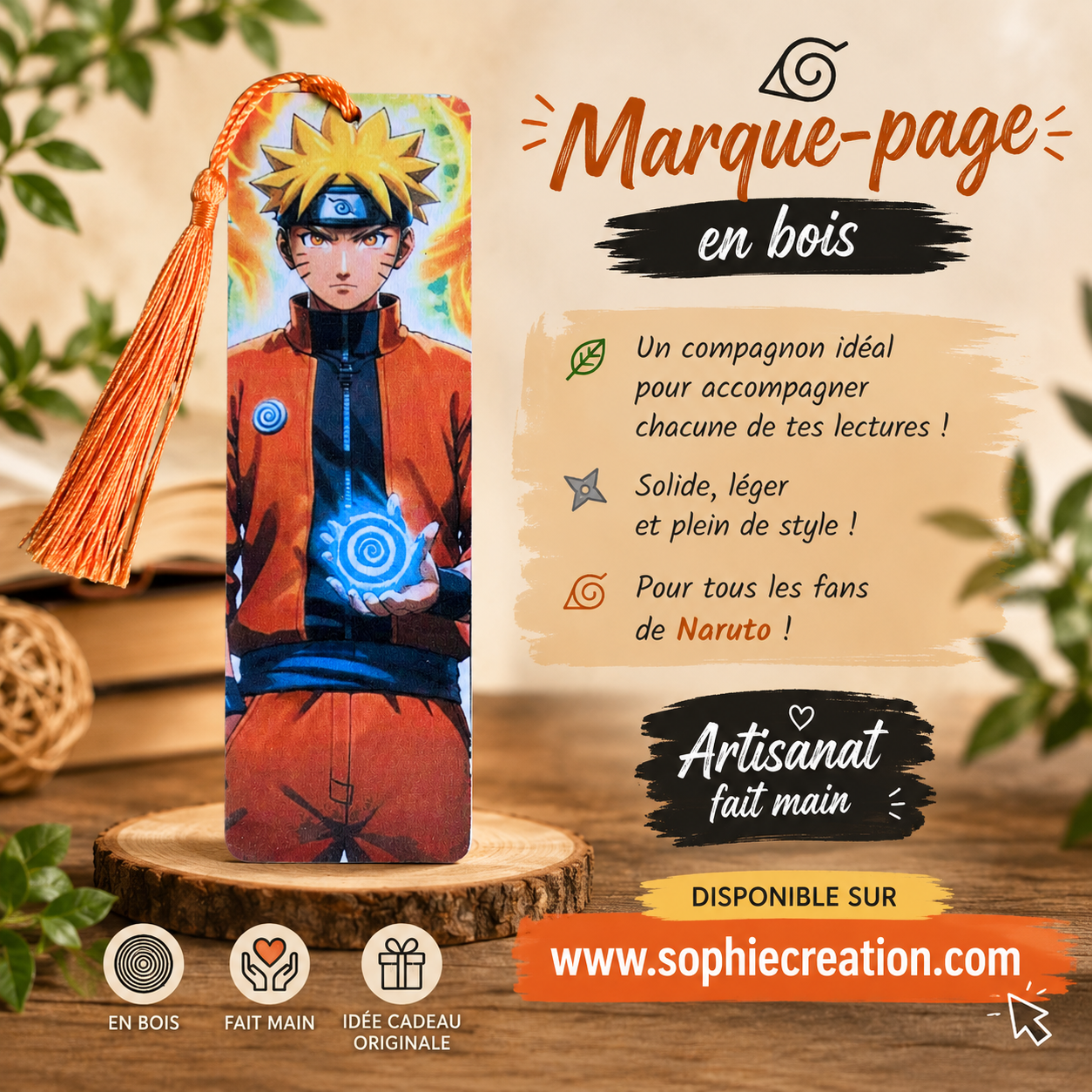 Marque page Naruto  🍥 Les ninjas aussi ont besoin de marquer leur page ! 📚  Que tu sois en pleine lecture d'un manga ou plo