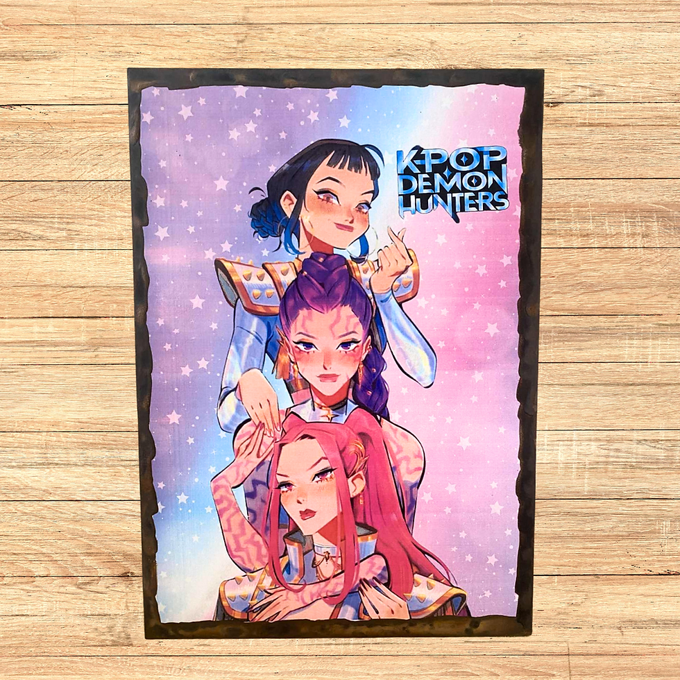 Miniature : Tableau K-Pop Demon hunters  ✨💥 Fusion entre univers K-pop et chasse aux démons ? Oui, c’est possible ! Ce tableau ultra sty