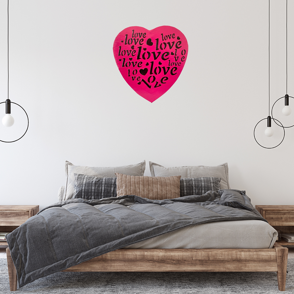 Miniature : Toile coeur rose