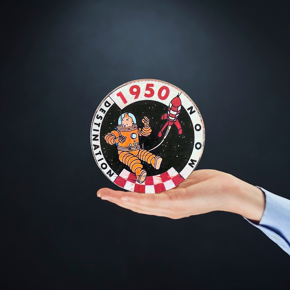 Miniature : Dessous verre  Tintin  🚀🌕 Direction la Lune... mais sans renverser votre café ! Ce dessous de verre est prêt au décollage e