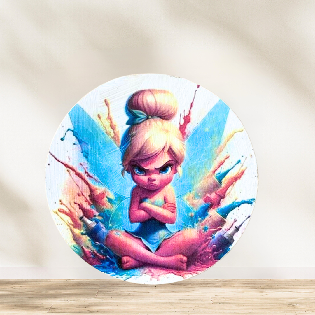 Dessous verre fée Clochette ✨😠 Quand la magie rencontre le caractère bien trempé… voici le dessous de verre qui prouve que