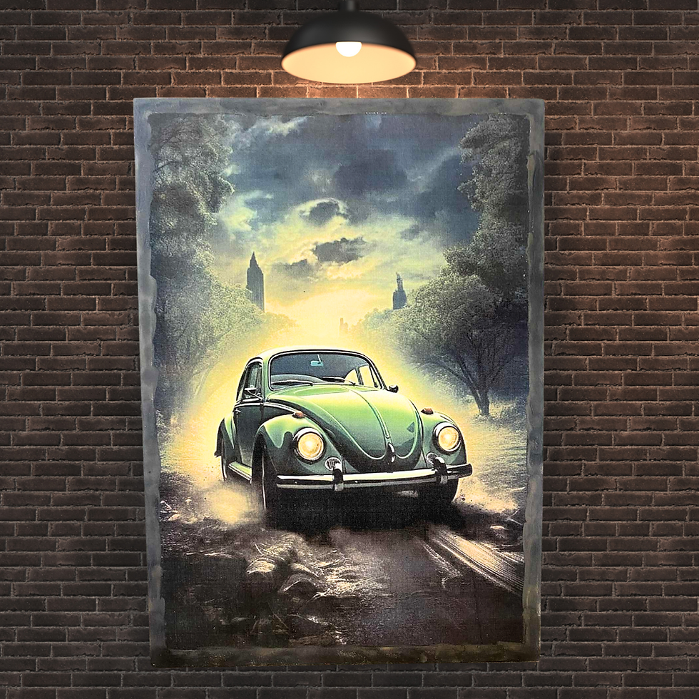 Miniature : Tableau Coccinelle   💚🚗 L’esprit Coccinelle, toujours sur la route.  Plus qu’une voiture, une légende. Ce tableau capture l