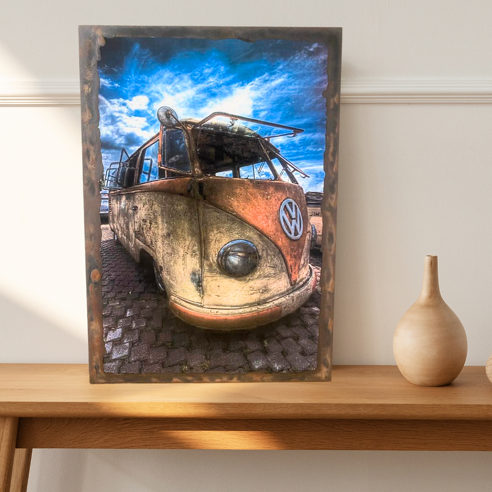 Tableau Volkswagen van Combi  🚐 Esprit vintage, âme libre 🌤️  Ce bon vieux combi VW a peut-être pris quelques rides, mais i