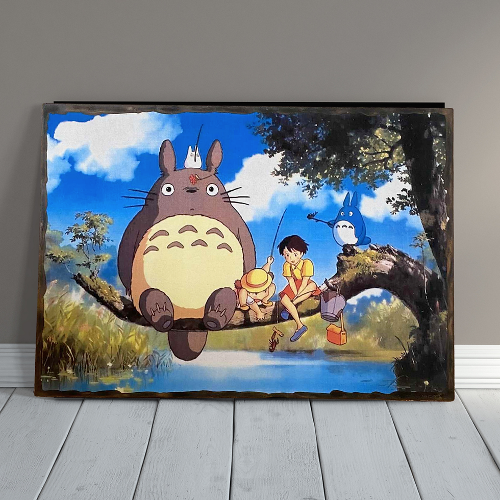 Miniature : Tableau  Totoro  🌿✨ Plongez dans la magie de Totoro ! ✨🌿 Ce tableau plein de douceur nous transporte directement au cœur de